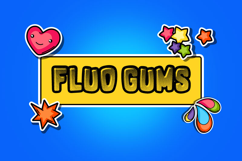fluo gums kindergarten font