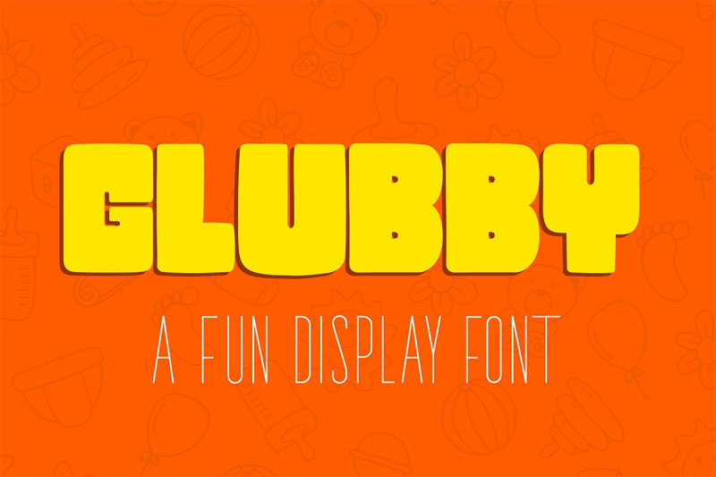 glubby fun display kindergarten font