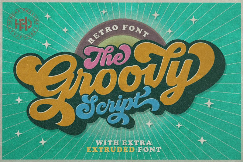 groovy retro bold font