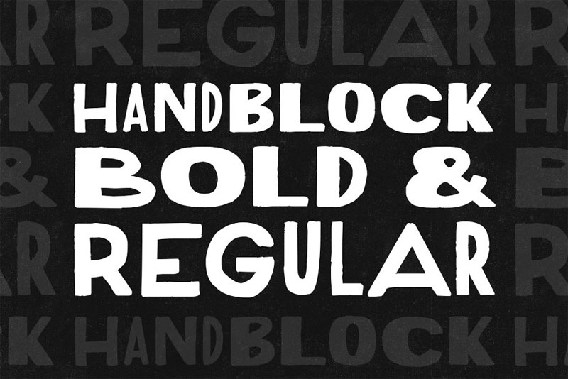 handblock bold & regular bold font