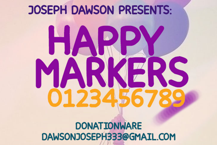 happy markers marker font