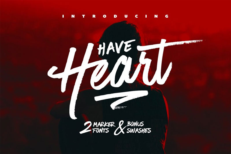 have heart bold font
