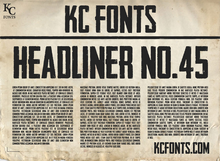 headliner no. 45 bold font