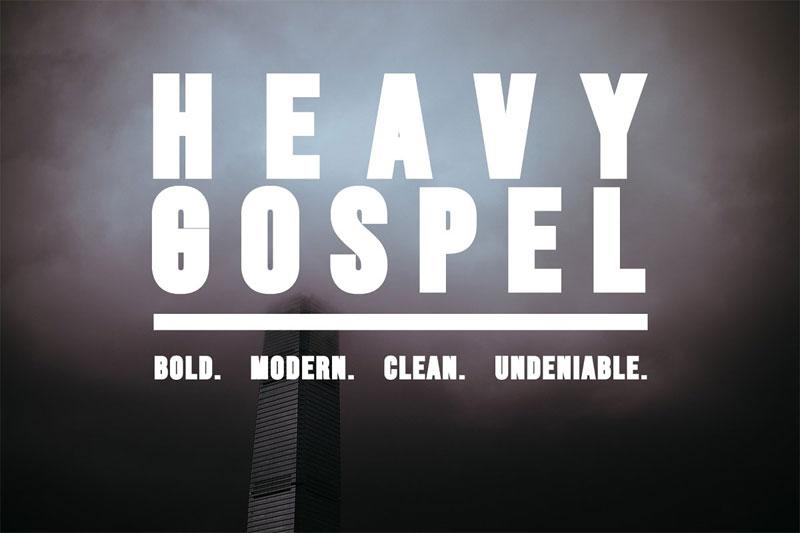 heavy gospel a bold modern title bold font
