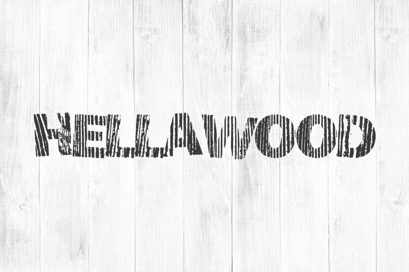 hellawood wood font