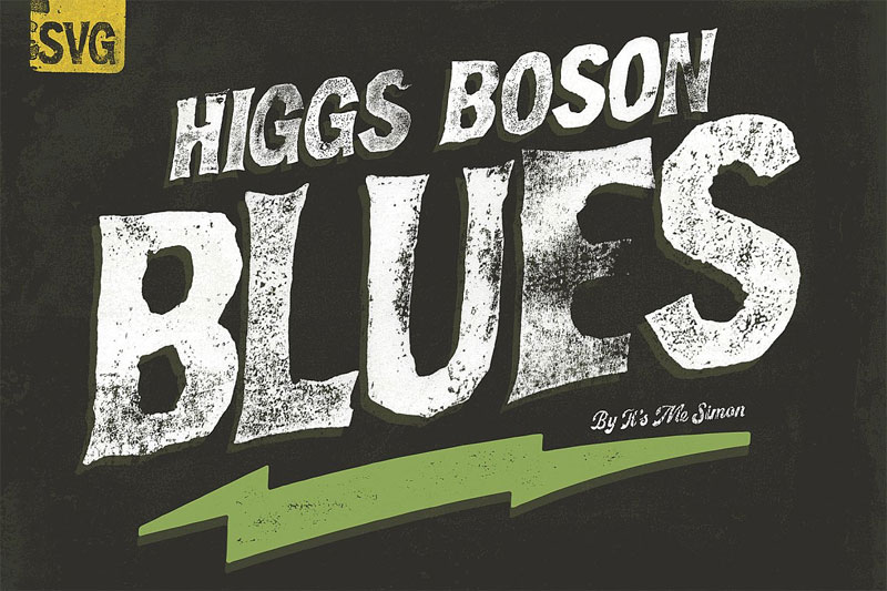 higgs boson blues wood type wood font
