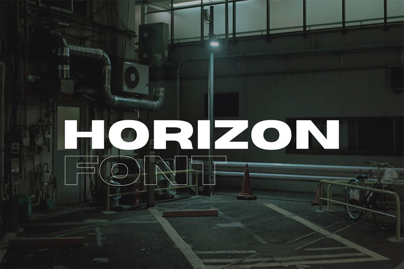 horizon wide sans serif bold font