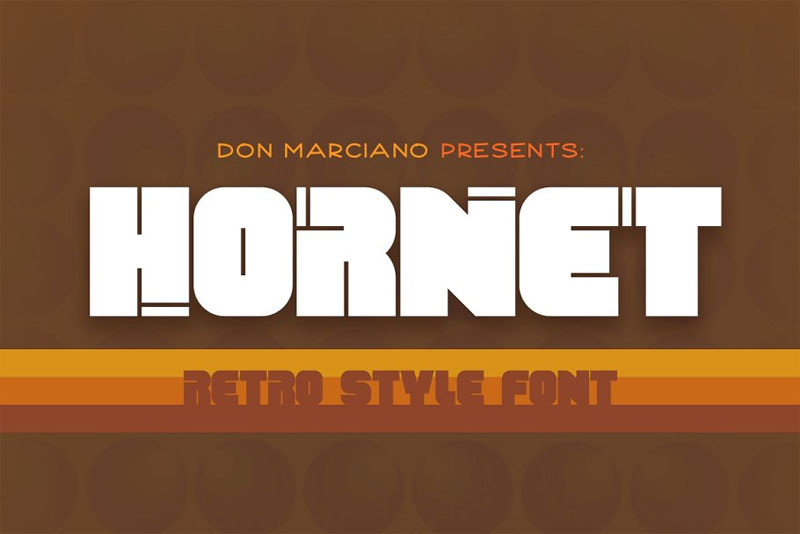 hornet retro style bold font