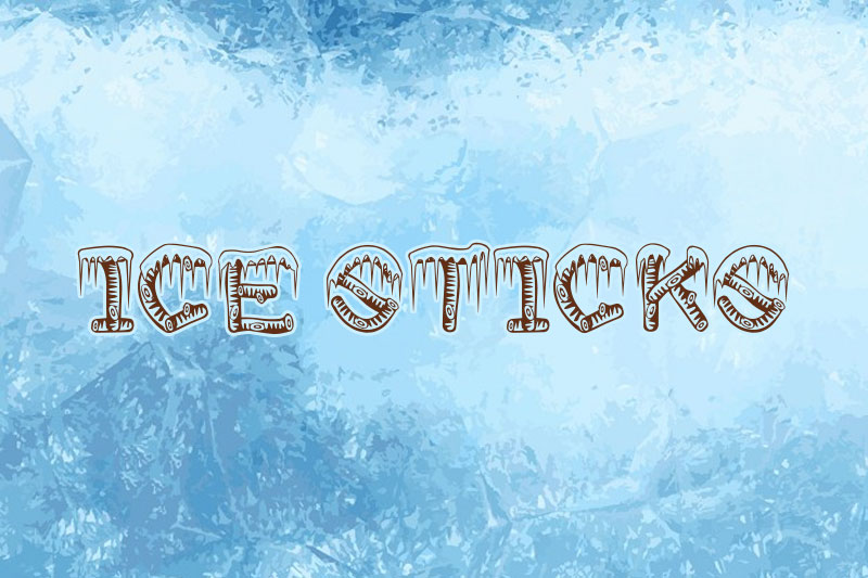 ice sticks wood font