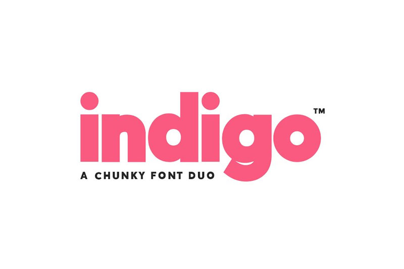 indigo sans serif bold font