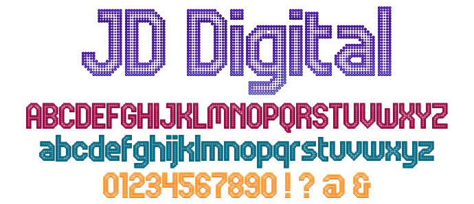jd digital digital clock font