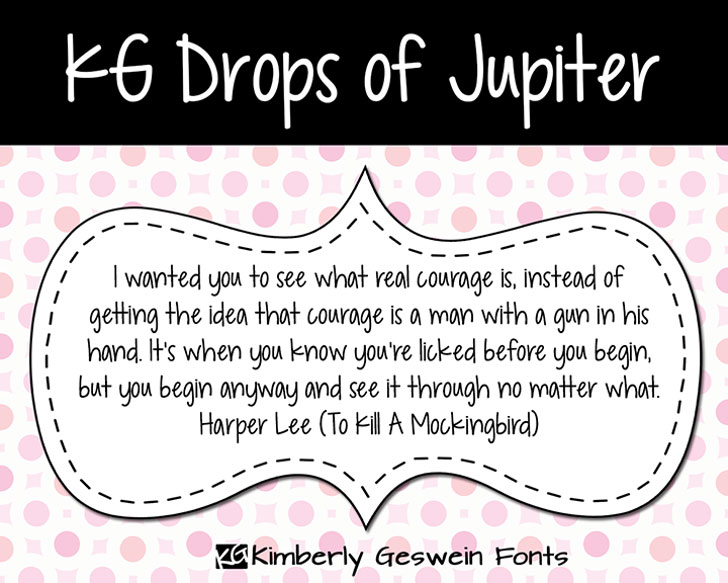 kg drops of jupiter marker font