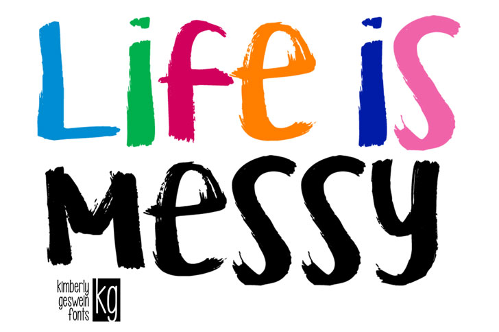 kg life is messy marker font