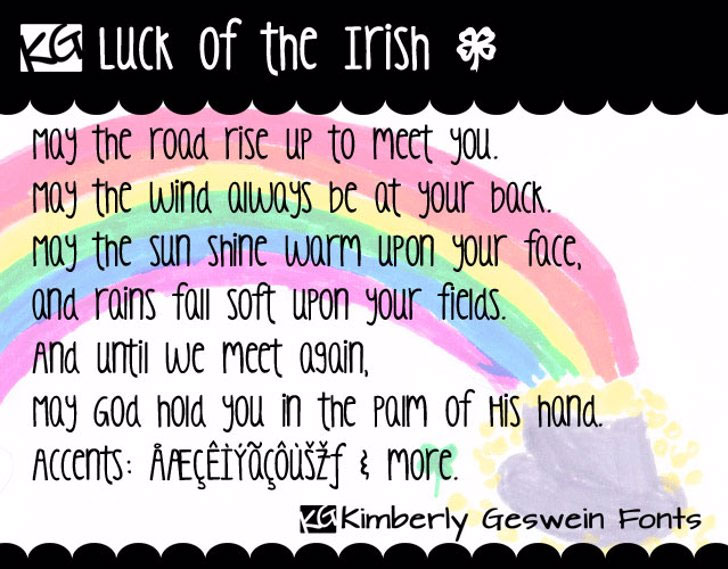kg luck of the irish marker font