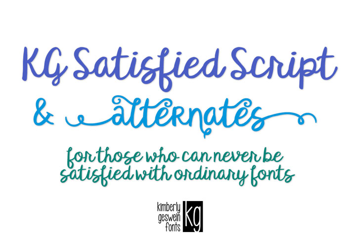 kg satisfied script marker font