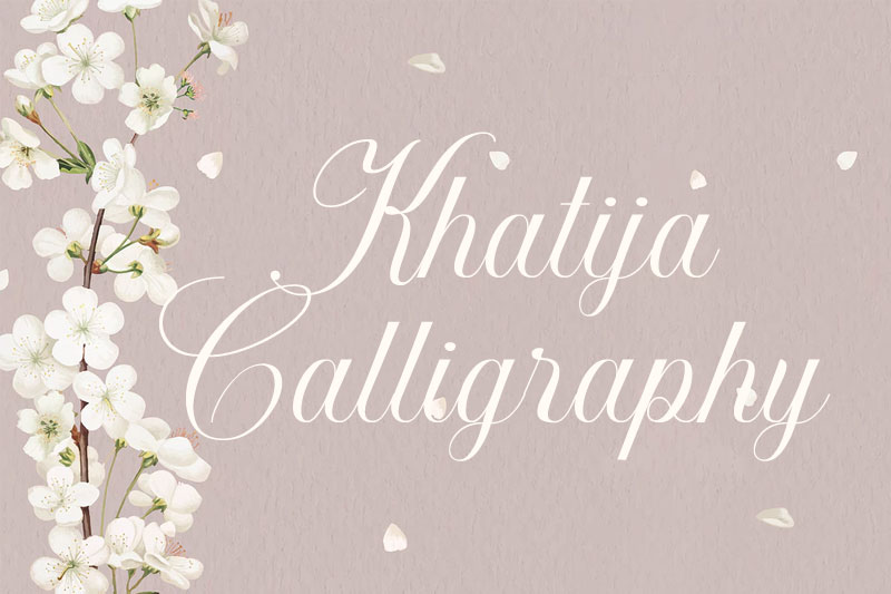 khatija calligraphy thank you font