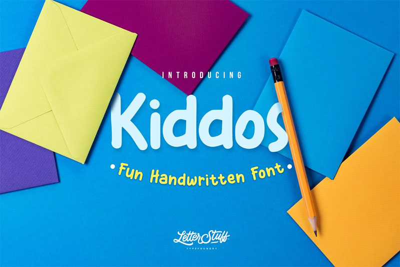 kiddos fun handwritten kindergarten font