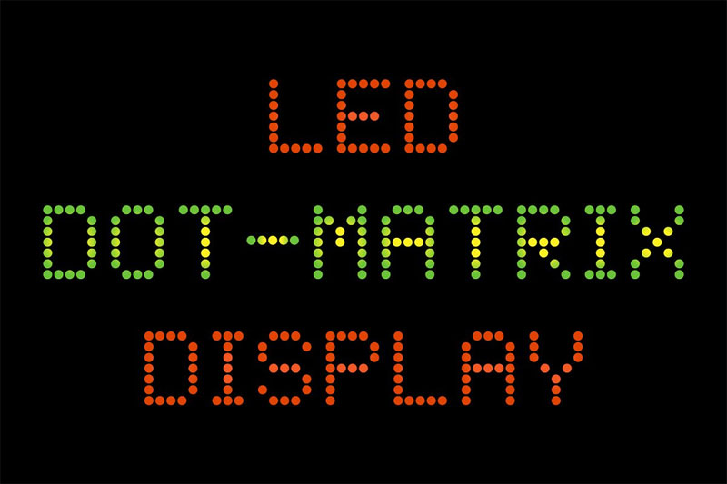 led dot matrix display digital clock font