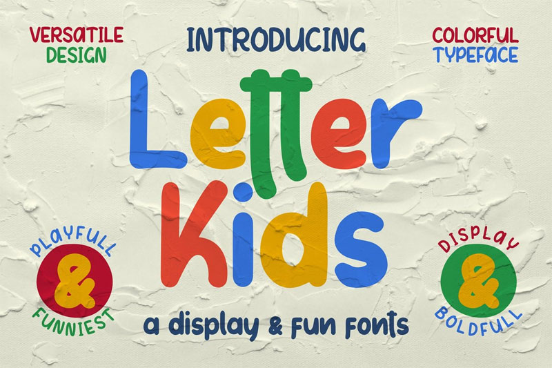 letter kids kindergarten font
