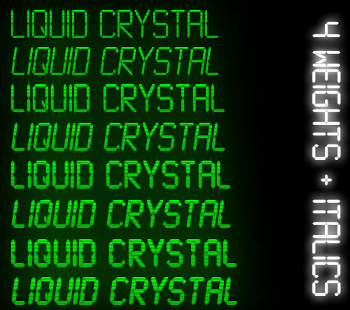 liquid crystal digital clock font