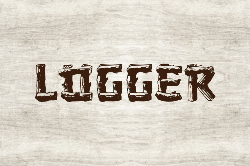 logger wood font