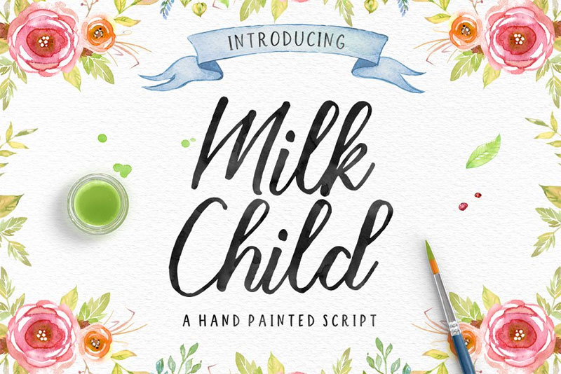 milk child kindergarten font