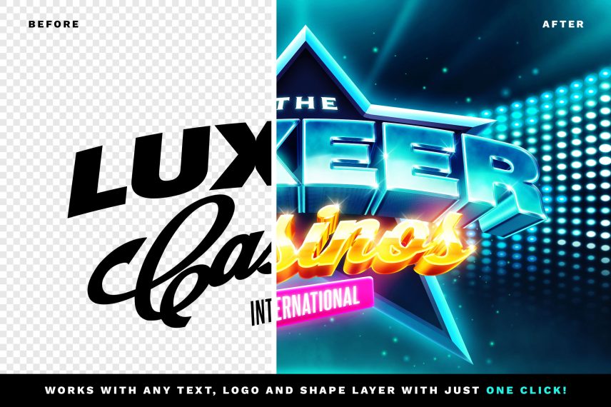 Nightclub / Casino Logo and Text Effect PSD Text Style