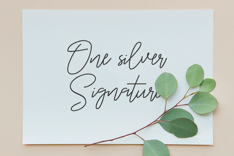 one silver signature thank you font