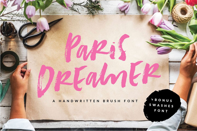 paris dreamer script + bonus marker font