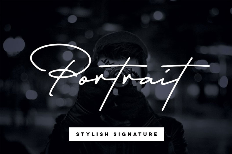 portrait signature script thank you font