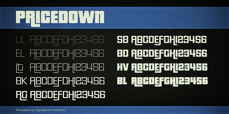 pricedown bold font