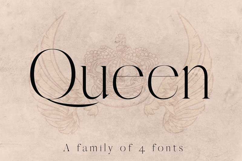 queen an elegant serif thank you font