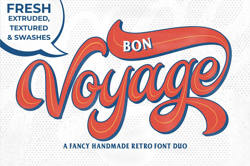 retro fonts bon voyage! bold font