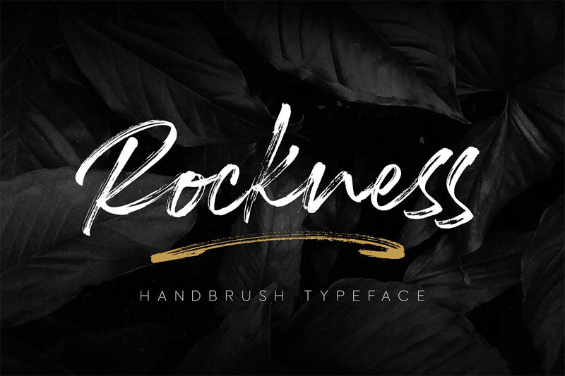 rockness handbrush typeface thank you font
