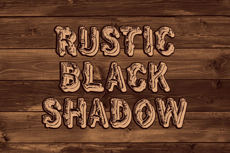 rusticblackshadow wood font