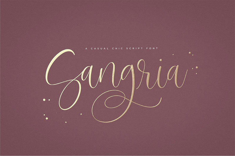 sangria script thank you font