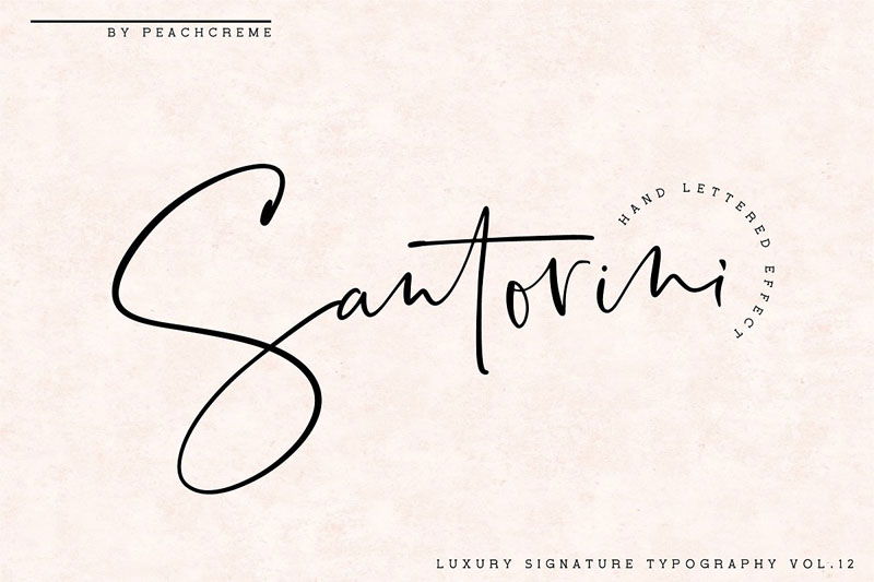 santorini luxury signature thank you font