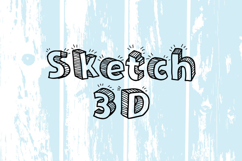 sketch 3d kindergarten font