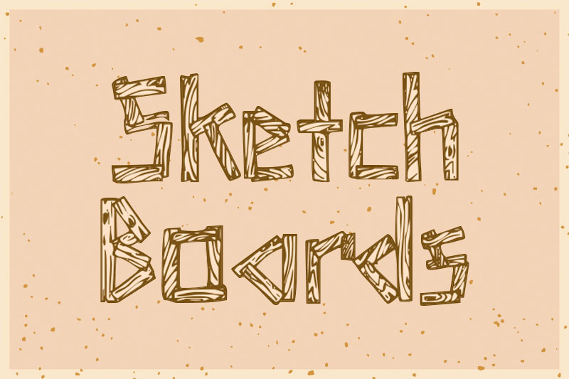 sketch boards wood font