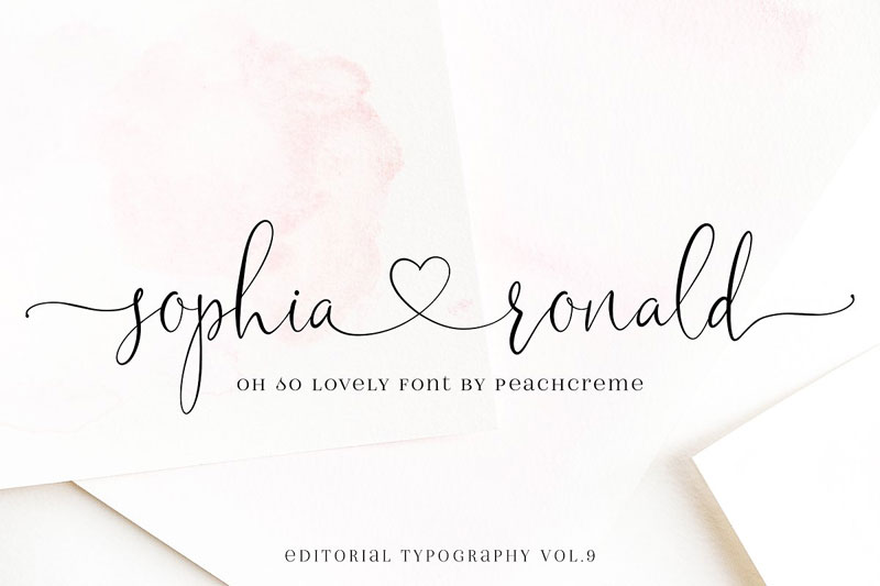 sophia ronald lovely script thank you font