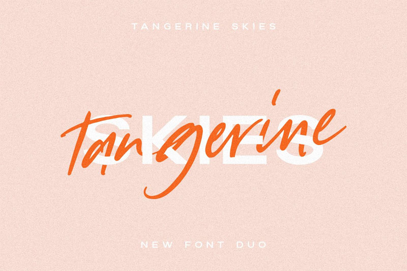 tangerine skies thank you font