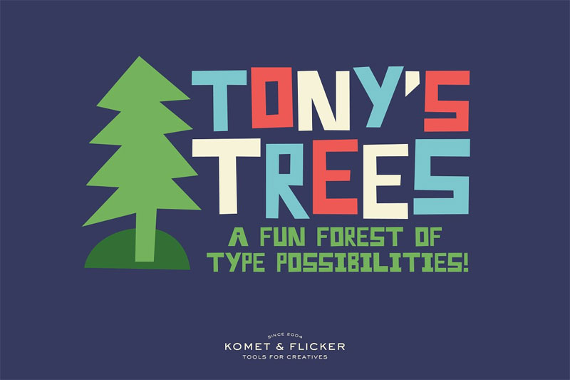 tony's trees fun display kindergarten font