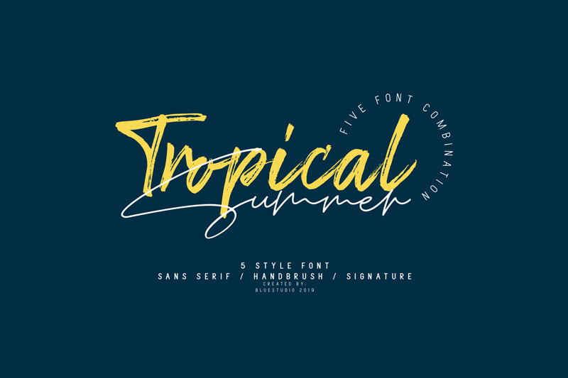 tropical summer signature thank you font