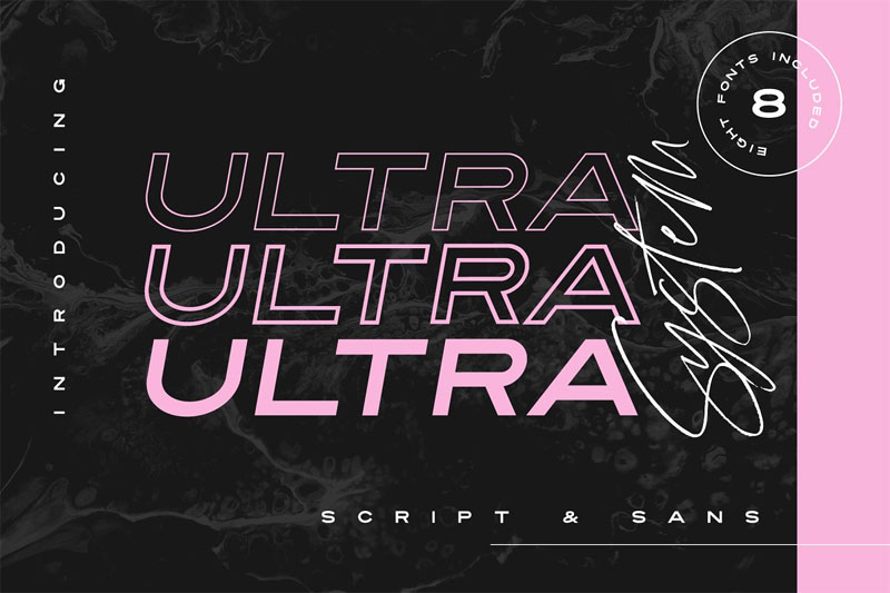 ultra system sans & script bold font