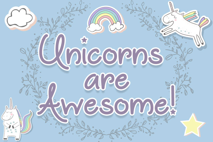 unicorns are awesome marker font