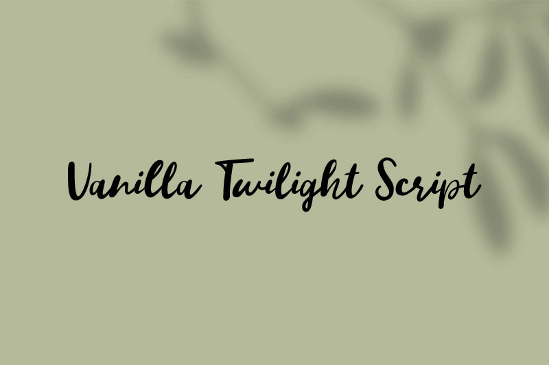 vanilla twilight script thank you font