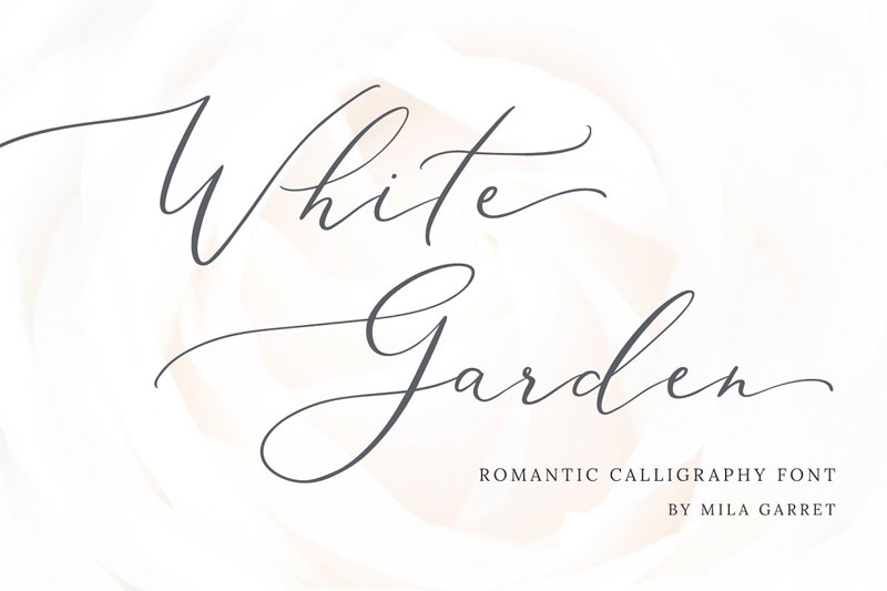 white garden calligraphy logo thank you font