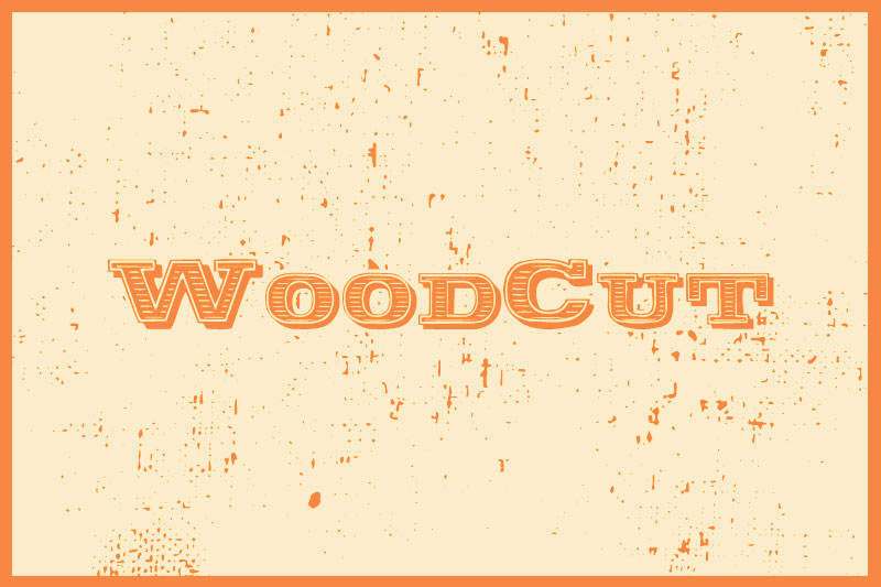 woodcut wood font