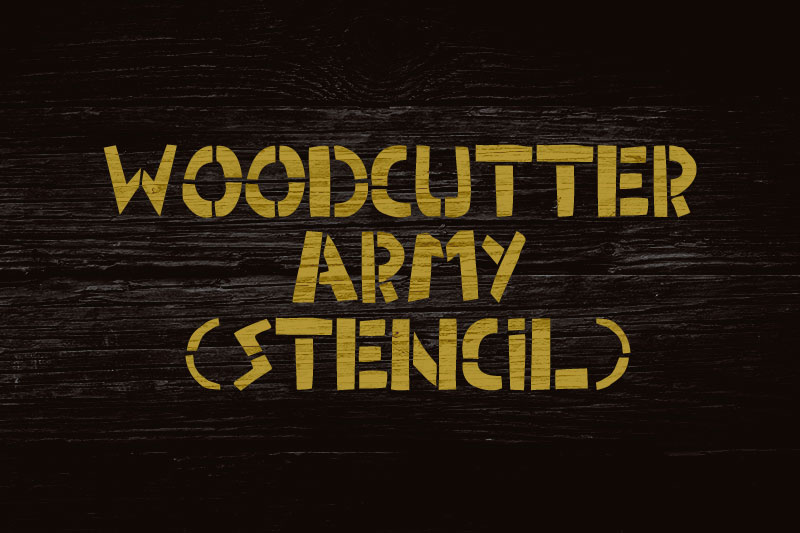 woodcutter army wood font