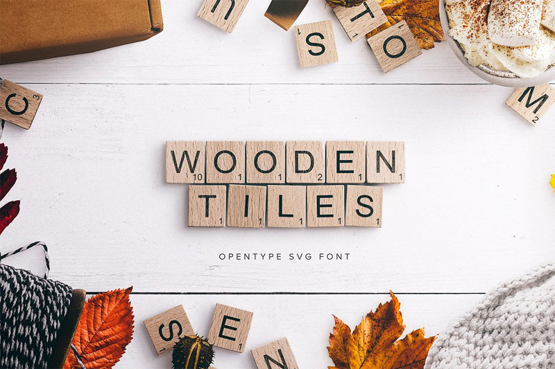 wooden tiles wood font